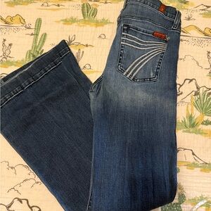7 For All Mankind Dark Blue Flare Jeans